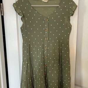 Altar'd State Olive Green Textured Dress